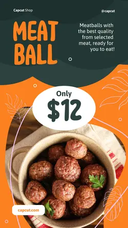Meatball Product Display Leaves Instagram Story 