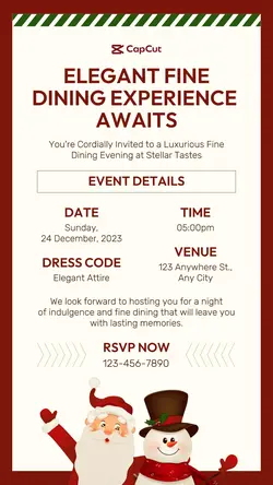 Christmas Dinner Invitation Instagram Story
