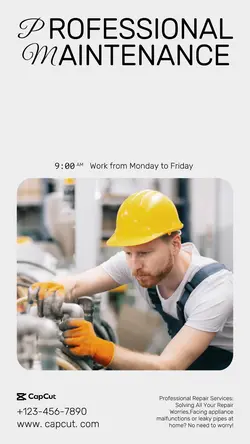 Services Maintenance worker Announcement Minimalis