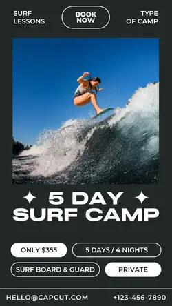 Business Travel Surf Camp Lessons Promotion Instagram Story