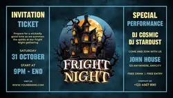 Fright Night Invitation Ticket for Halloween Event Party