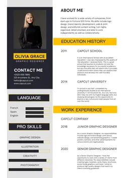 Business Graphic Design Resume Modern