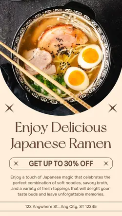 Delicious Japanese Ramen Promotion Instagram Story