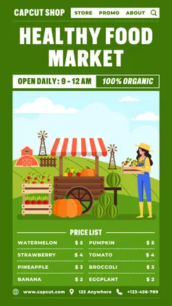 Healthy Food Shop Menu Poster Promotion TikTok