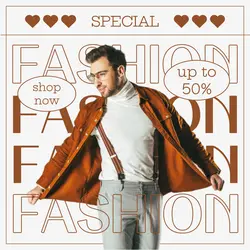 Fahion Industry Instagram Post Brown Jacket Male