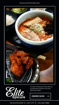 Elite Epicure Restaurant Instagram Story