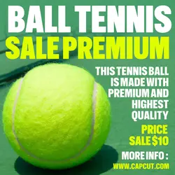 Ball Tennis Sale Premium Product Display Instagram Green Flat Modern