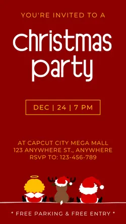 Christmas Party Invitation Card Instagram Story