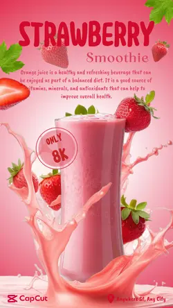 Snack Strawberry Smoothie Instagram Story