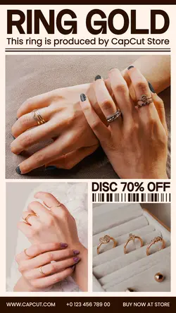 3 Multi-product Image Ring Gold Jewelry Promotion Instagram Story
