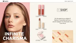Beauty cosmetics Product display Minimalist   