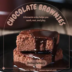 Food & Beverage - Chocolate Brownies Instagram Pos