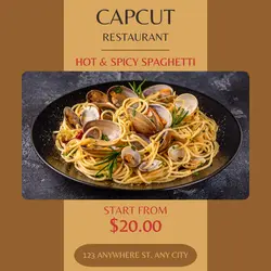 Food & Beverage Spaghetti Instagram Post