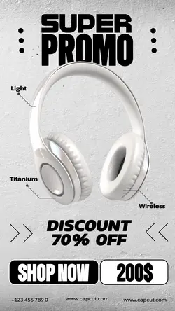 Discount promotion selling simple style wireless headsets for Instagram stories