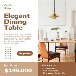 Elegant Dining Table Product Instagram Post