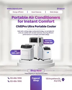 Electronic Portable Air Conditioner Promotion Instagram Portrait