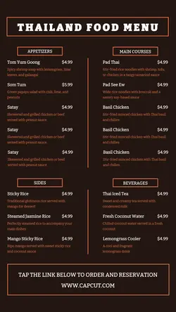 Food Thailand Food Menu Instagram Story