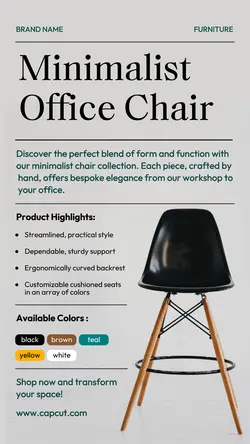 Minimalist Office Chair Furniture Instagram Story