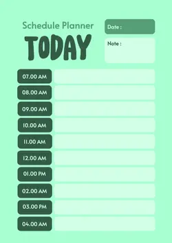 Schedule Planer Today Tosca Color Round