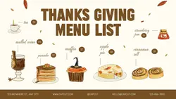 Thanks Giving Menu List Twitter Post