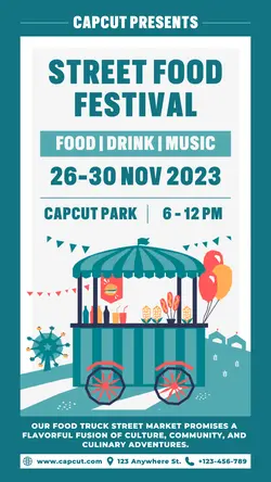 Street Food Festival Poster Promotion TikTok Post