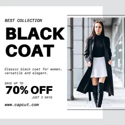 Fashion Black Coat Promotion Instagram Post