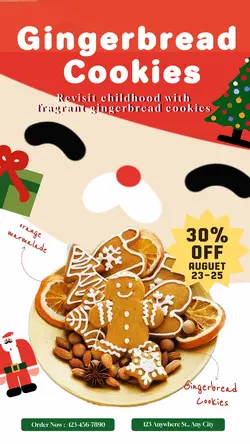 Foods & Beverage Gingerbread Cookies Product display minimalist