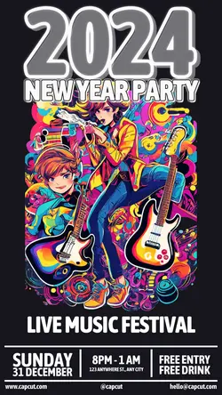 New Year's Day Music Festival Instagram Story