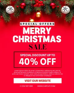 Merry Christmas Template Promotion Instagram Post