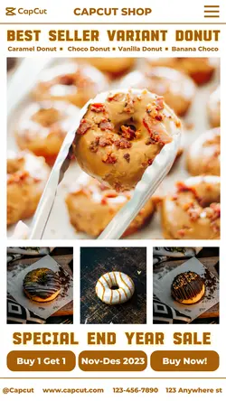 Food Best Seller Variant Donut Display Instagram Stories 