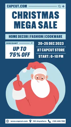 Christmas Mega Sale Poster Promotion TikTok Post