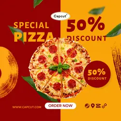 Delicious Pizza Socia Media Template