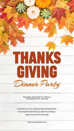 Thanksgiving Diner Party Instagram Story