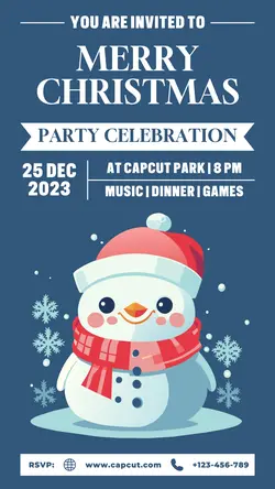 Merry Christmas Party Poster Promotion TikTok Post