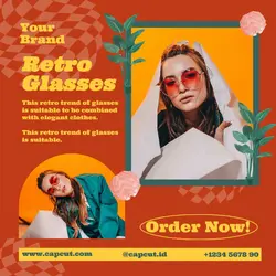 Red Yellow Retro Glasses Promotion Sale Instgram Post