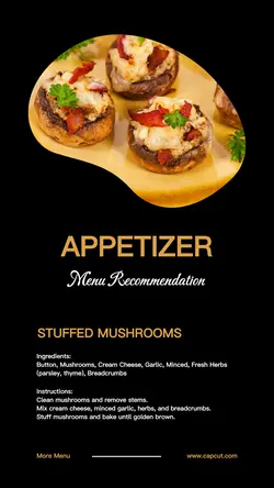 Appetizer Menu Recommendation Instagram Story