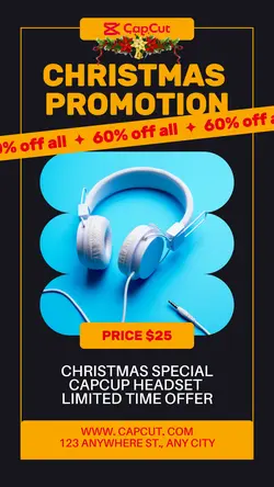Christmas headphone promotional poster