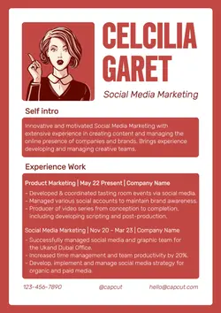 Non-Marketing Resume Red Illustration