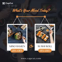 Foods & Beverage Ramen and Sushi Roll Promotion