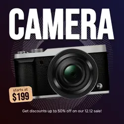 E-Commerce Electronics Hero Image Camera Dark 