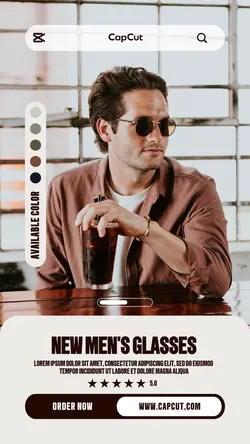 New men glasses Fashion Industry Promotion instagram story