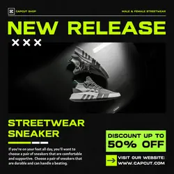 Sneaker streetwear promotion Instagram Post