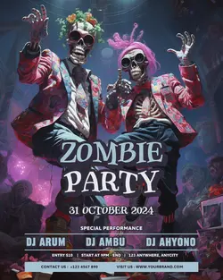 Zombie Party Invitation for Instagram Post