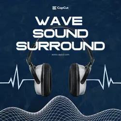 Surround Headphone Instagram Post Clear Blue Waves