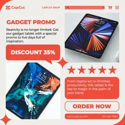 Electronic Orange Tablet Device Promotion Instagram Post