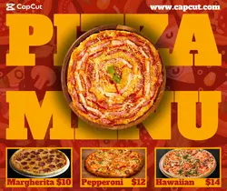 Food Pizza 3 Menu Display Facebook Post