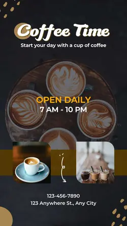 Black Minimalist Coffee Promotion Instagram Story 