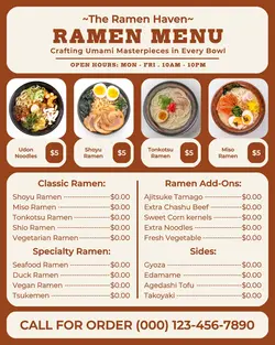 ramen menu instagram post