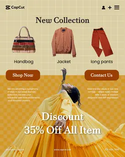 Fashion Yellow New Collection Promotion Instagram Potrait