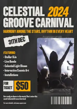 Non-marketing Celestial Groove Carnival Black Minimalist